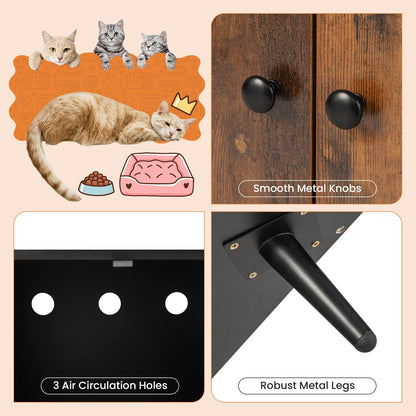 Goflame Cat Litter Box Enclosure, Hidden Cat Washroom Furniture