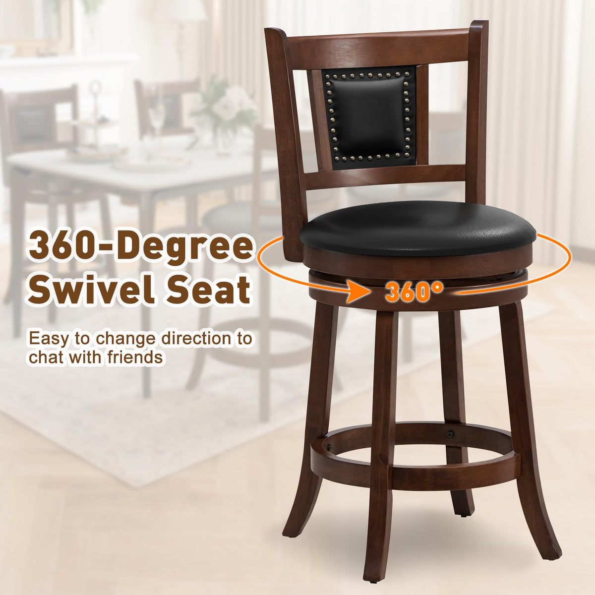 Goflame Swivel Bar Stools Set