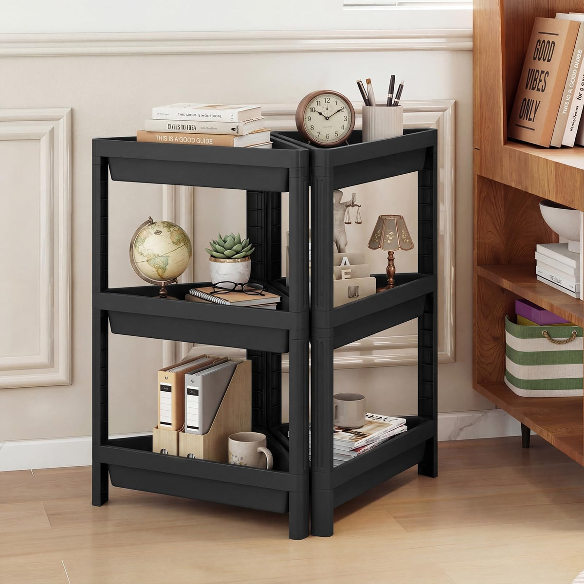 Goflame 3-Tier Corner Shower Caddy 2-Pack with Detachable Design