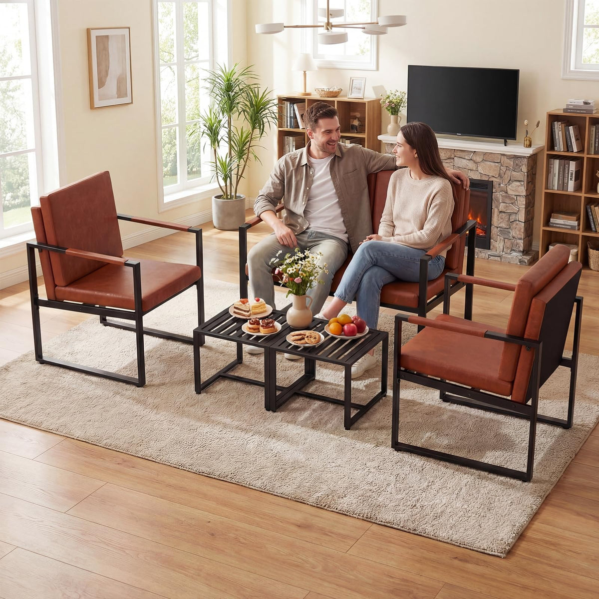 Goflame Modern Loveseat Sofa 2 Seater Small Couch