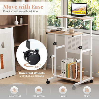 Goflame Small Standing Desk for School Lecture Home Office