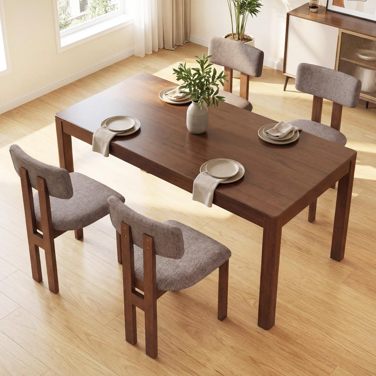Goflame Upholstered Kitchen Chairs with Curved Backrest
