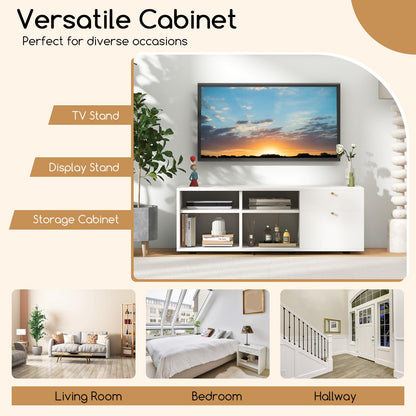 Goflame TV-Stand for Bedroom Entertainment Center - Modern TV Console Cabinet with 2 Drawers, 4 Compartments