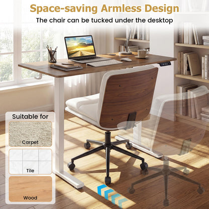 Goflame Armless Office Chair with Wheels for Home Office & Bedroom