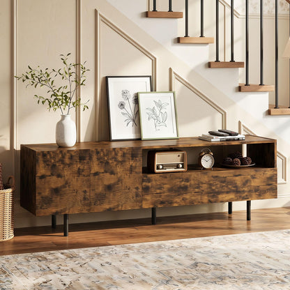 Goflame Wooden TV Stand for TVs up to 70" with Storage Cabinet