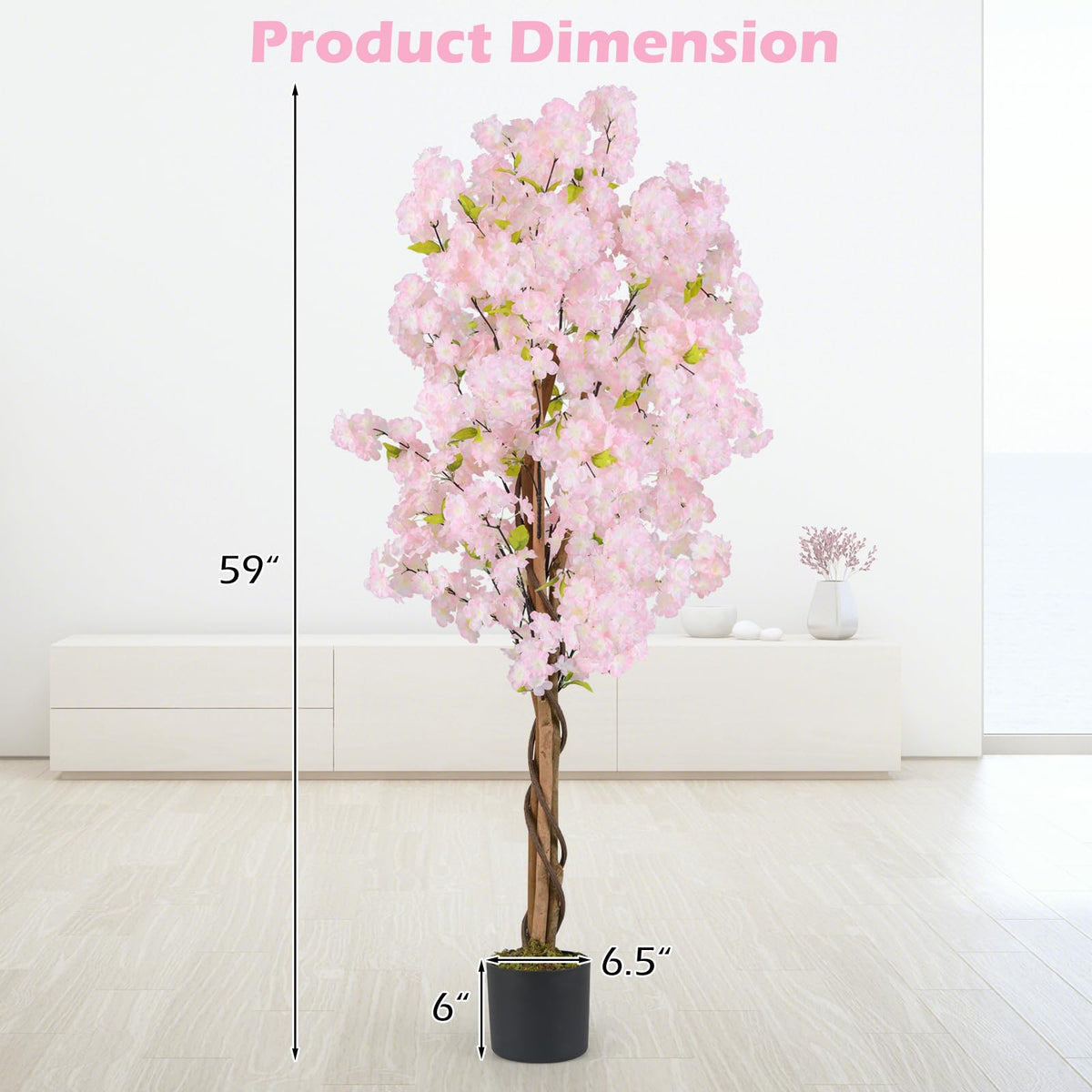 GOFLAME 5FT Artificial Cherry Blossom Tree