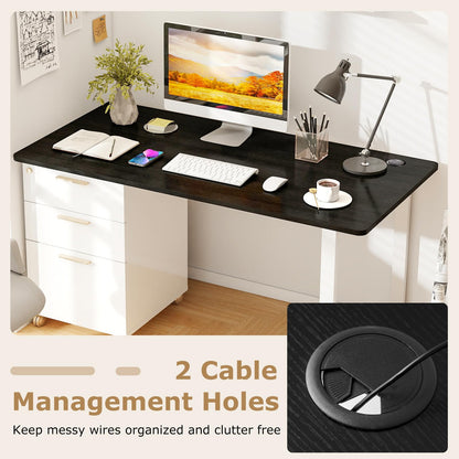 Goflame Universal Wood Table Top 55 x 28 inch Solid One-Piece Desk top