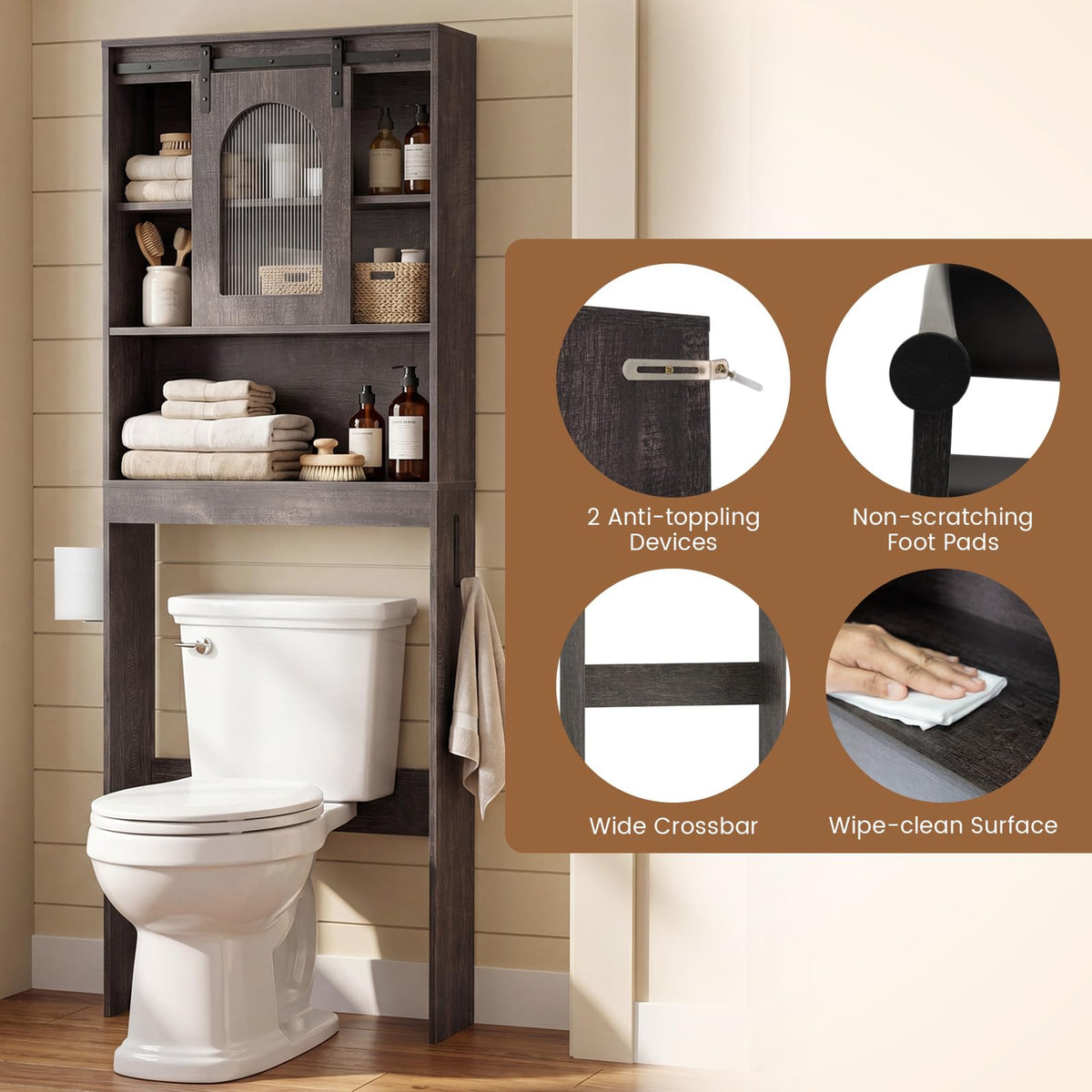 Goflame Over The Toilet Storage Cabinet