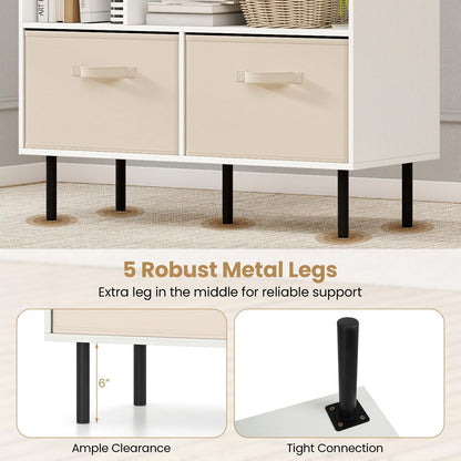 Goflame 6-Cube Bookshelf 3-Tier White Bookcase