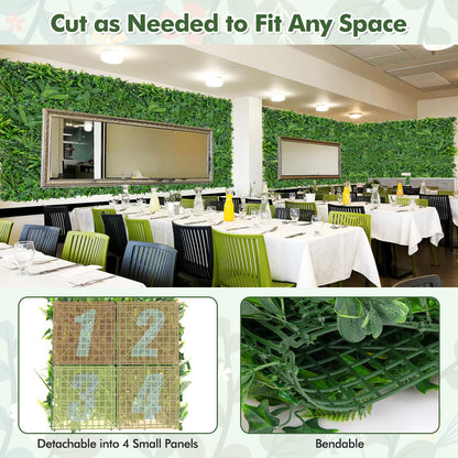 Goflame Grass Wall Panels Backdrop - 4 PCS 20"x20" Artificial Tropical Boxwood Panels