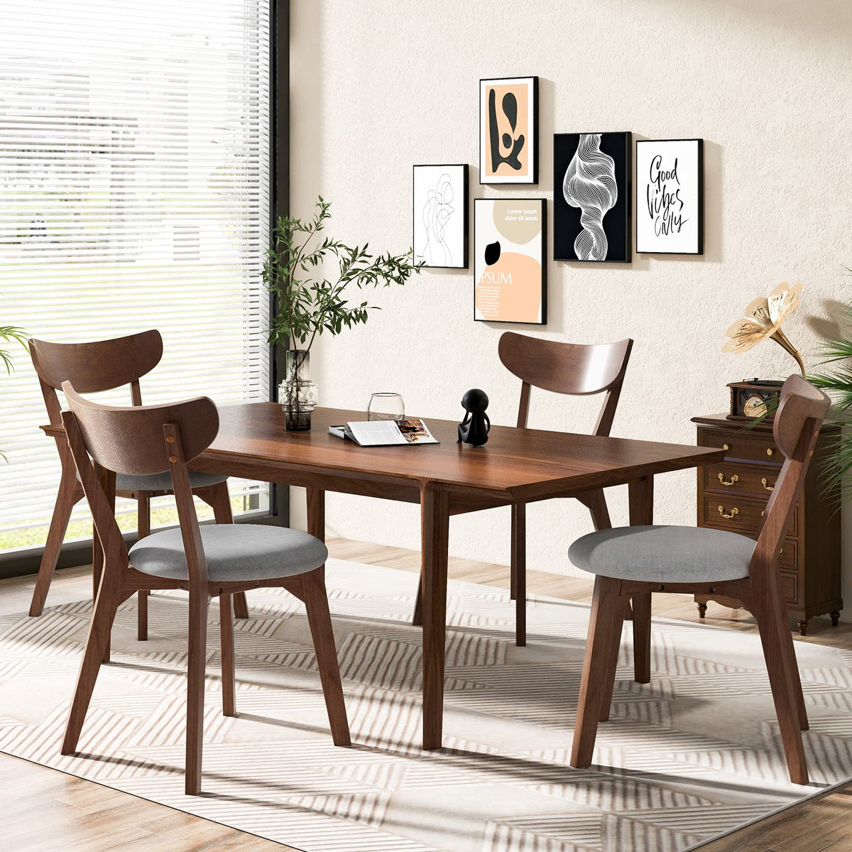 Goflame Upholstered Dining Chairs Set of 2/4 for Living Room Restaurant