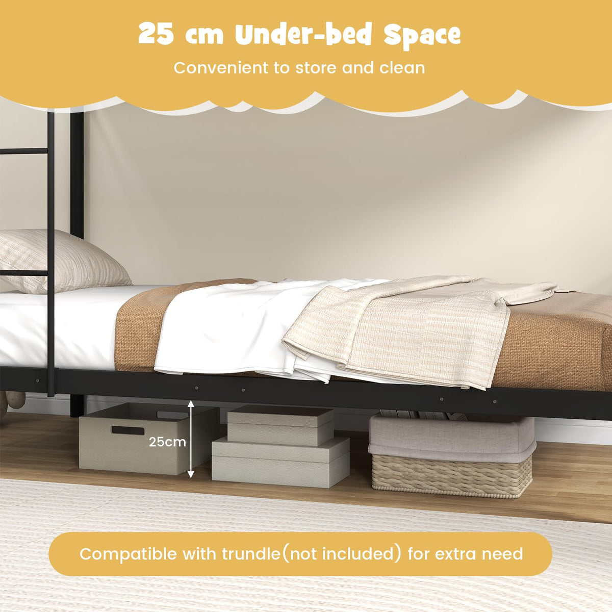 Goflame Metal Bunk Bed Twin Over Twin, Bunk Beds for Kids, Teens & Adults Bunk Bed with Stairs