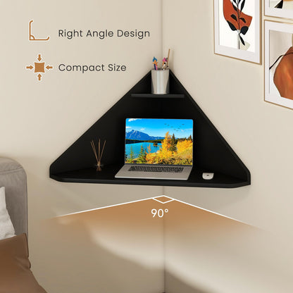 Goflame Wall Mounted Computer Desk with Storage Shelf