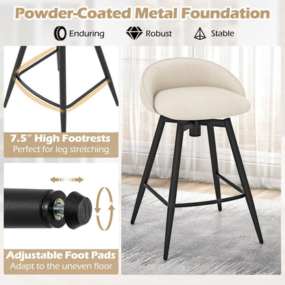Goflame Swivel Bar Stools Set of 2/4 25" Counter Height Bar Chairs