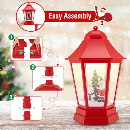 Goflame 5.3 Ft Christmas Snowy Street Lamp | 2-in-1 Musical Lamp Post & Snow Globe Lantern