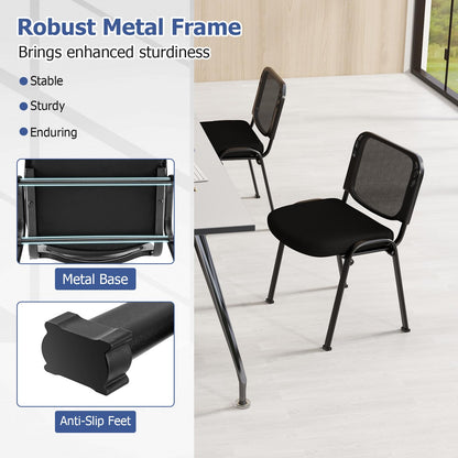 Goflame Set of 5 Stackable Conference Chairs with Mesh Back