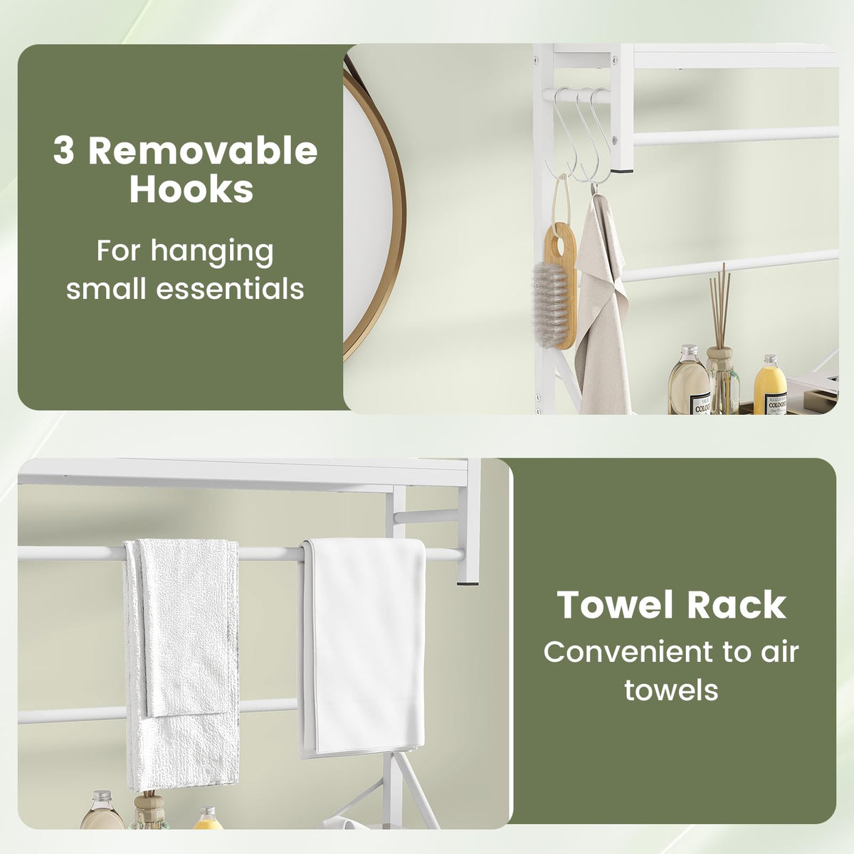 Goflame 3-Tier Over The Toilet Storage 64" Tall Freestanding Space Saver Bathroom Shelves