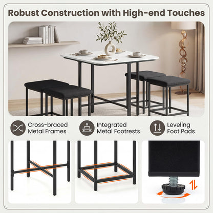 Goflame Space-Saving Kitchen Table and Chairs Set for 4