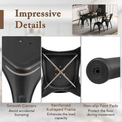 Goflame Metal Dining Chairs Set of 4, Farmhouse Kitchen Chairs with Removable Backrest
