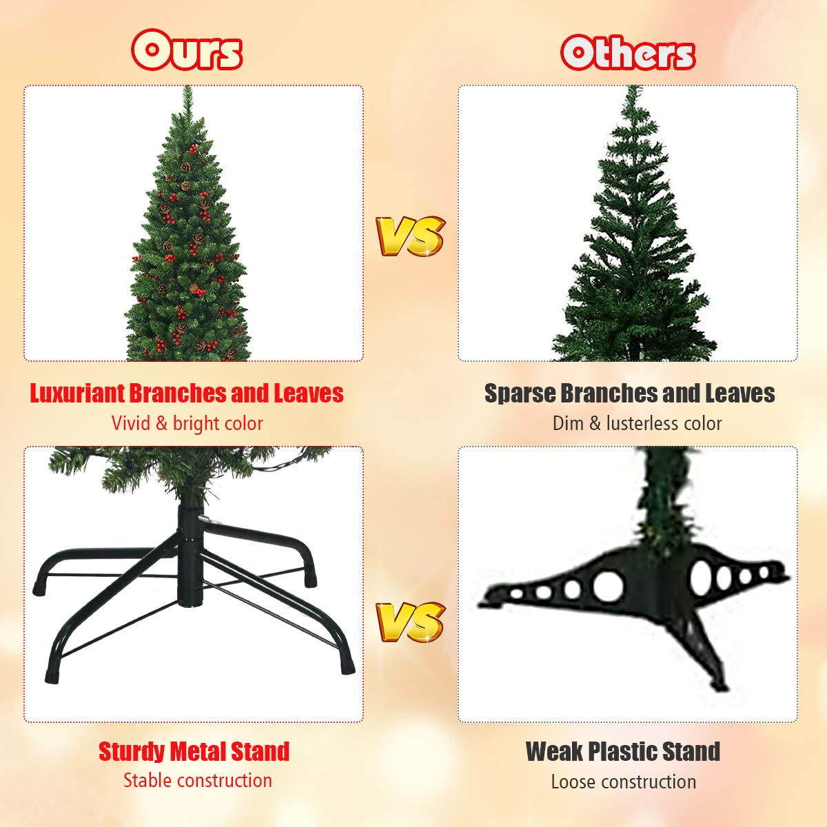 Goflame Pre-Lit Pencil Christmas Tree - GoflameUS