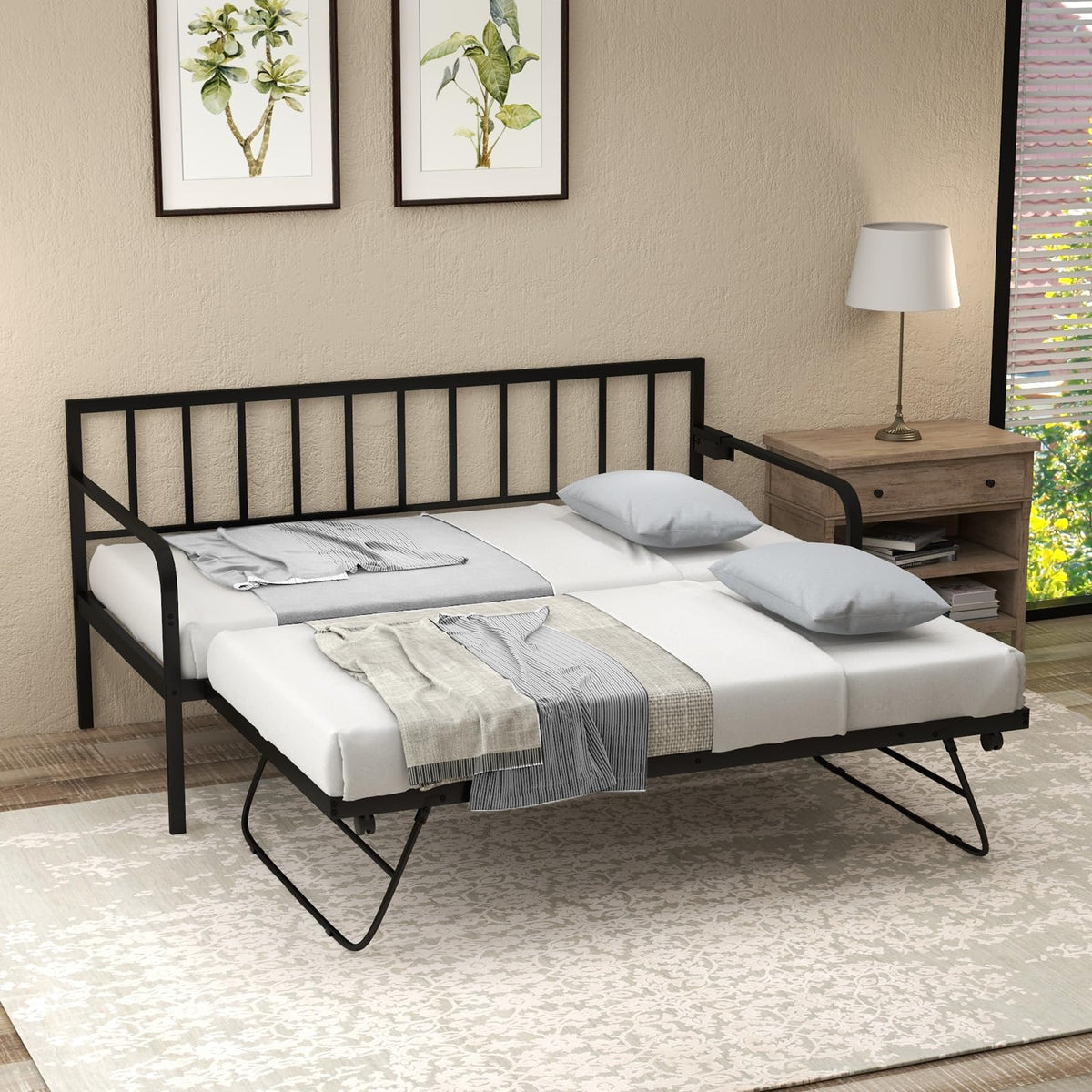 Goflame Twin Daybed with Charging Station & LED Lights