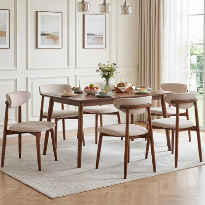 Goflame Modern Upholstered Wooden Dining Chairs with Fabric Padded Seat (2/4)