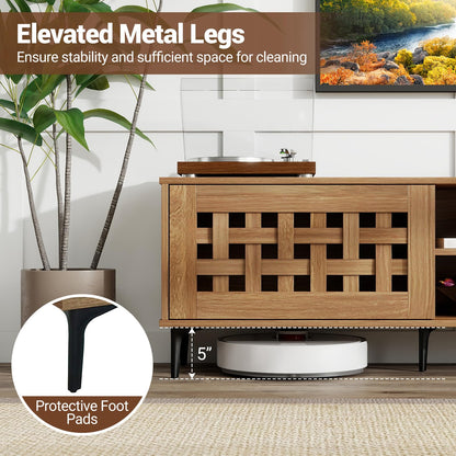 Goflame Mid Century Modern TV Stand for 60-80 Inch TV