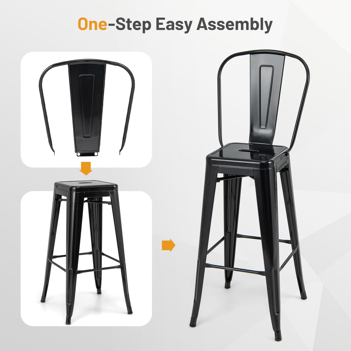 Goflame Metal Bar Stools Set of 4