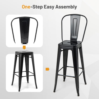 Goflame Metal Bar Stools Set of 4