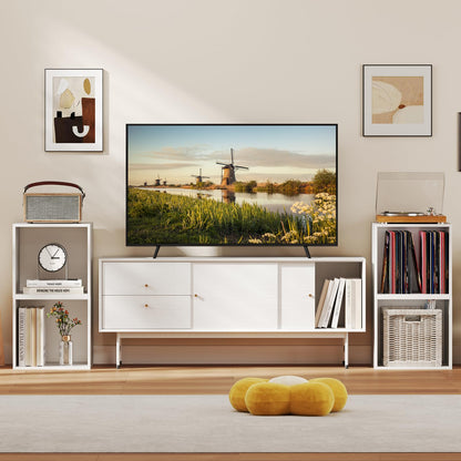 Goflame White Cubby Bookcase