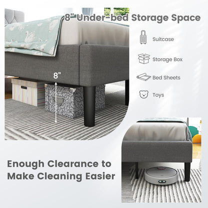Goflame Twin Size Upholstered Bed Frame