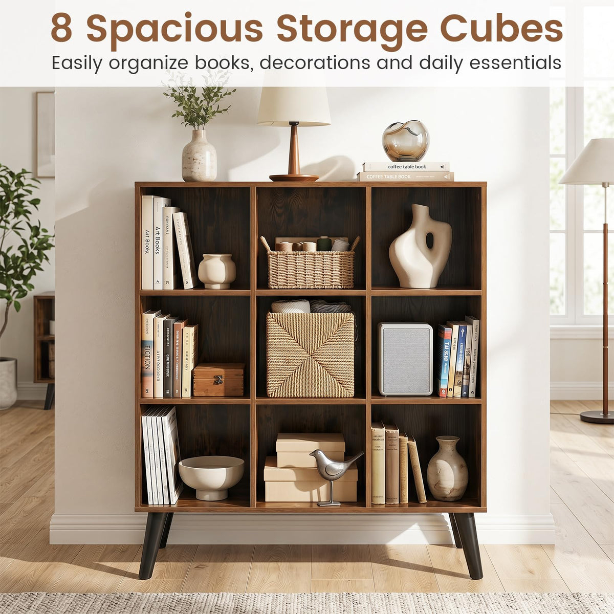 Goflame 8 Cube Bookshelf for Living Room & Home Office
