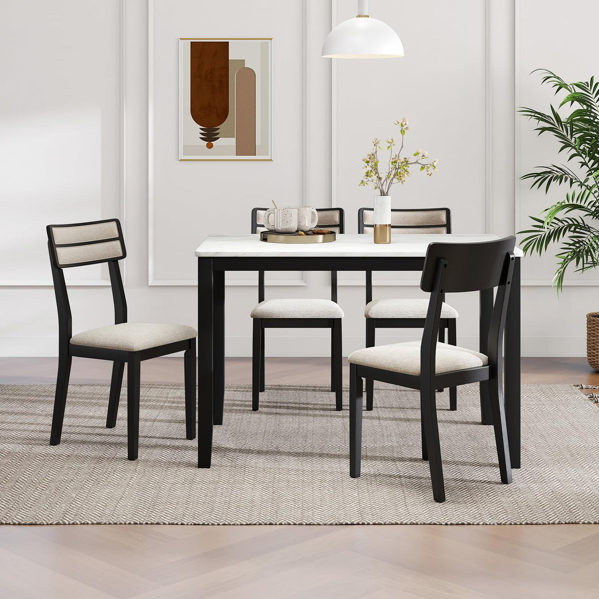 Goflame Modern Dining Chairs Set of 2/4 Upholstered Kitchen Chair