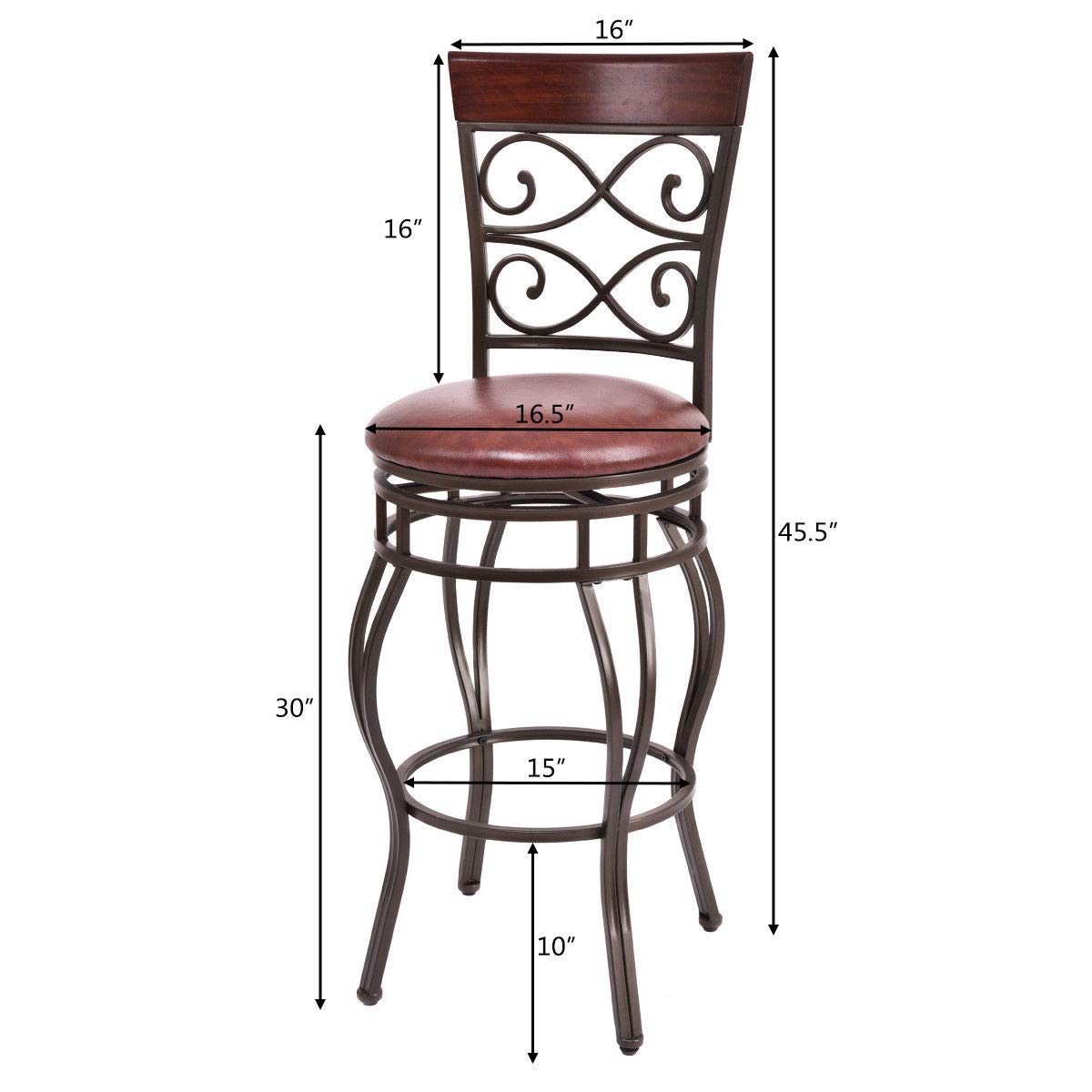 Goflame Bar Stools Set of 2/4, 360 Degree Swivel, 30" Counter Height Bar Stools