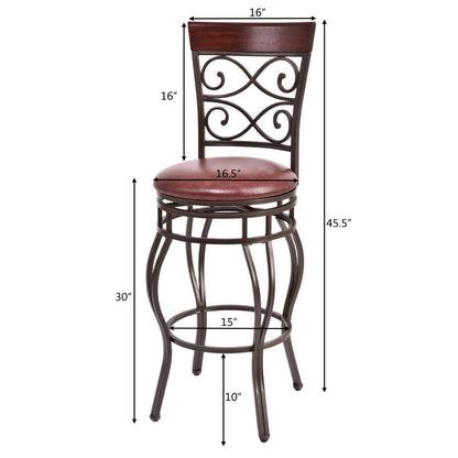 Goflame Bar Stools Set of 2/4, 360 Degree Swivel, 30" Counter Height Bar Stools