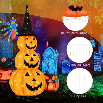 Goflame 5 FT Halloween Light Up Pumpkin Decoration