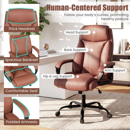Goflame Executive Office Chair | High Back Ergonomic Home Desk Chair w/Headrest
