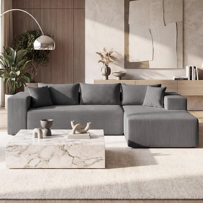 Goflame 110.5" Modular Sectional Sofa for Bedroom & Living