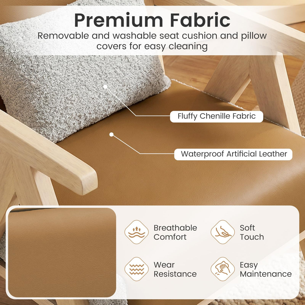 Goflame Mid-Century Modern Accent Chair for Living Room