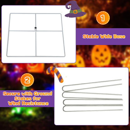 Goflame 3.4 Ft Halloween Decorations, Light up Stacked Pumpkins with 150 LED Lights