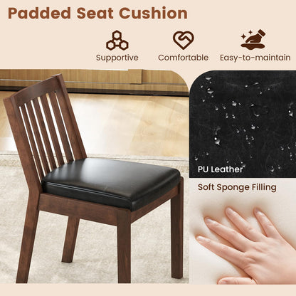 Goflame PU Leather Upholstered Kitchen Chairs w/Rubber Wood Frame Padded Seat