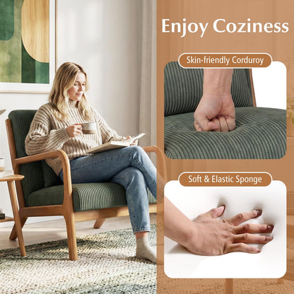 Goflame Modern Accent Chair Corduroy Upholstered Lounge Chair