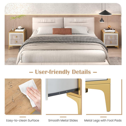 Goflame Modern Nightstand with 2 Drawers