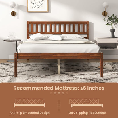 Goflame Wood Bed Frame with Headboard