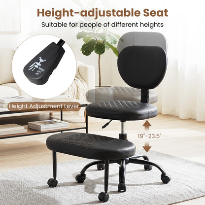 Goflame Ergonomic Criss Cross Meditation Office Chair with Wheels