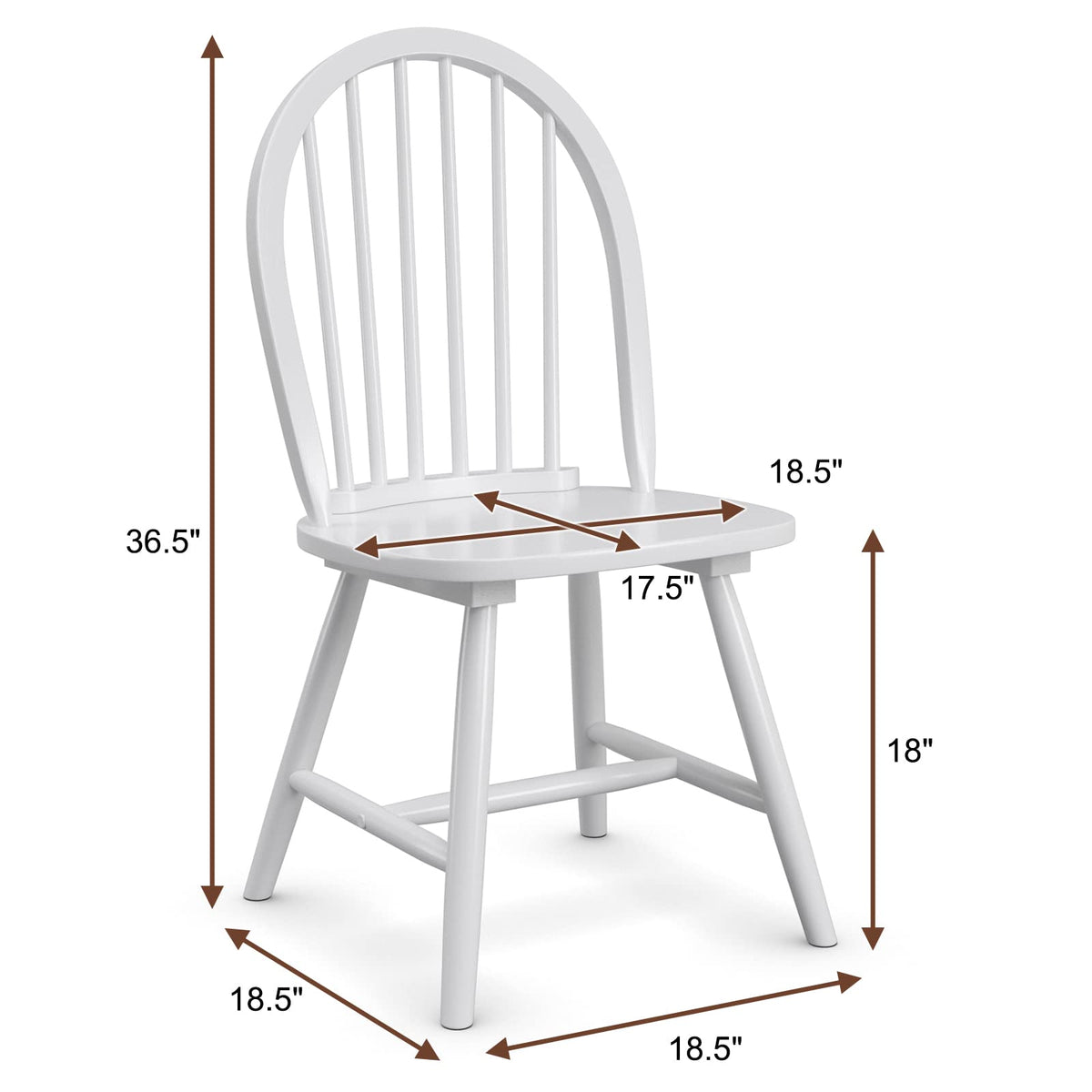 Goflame Wood Dining Chairs, French Country Armless Spindle Back Dining Chairs