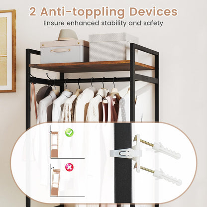 Goflame Clothes Rack with Drawers for Living Room