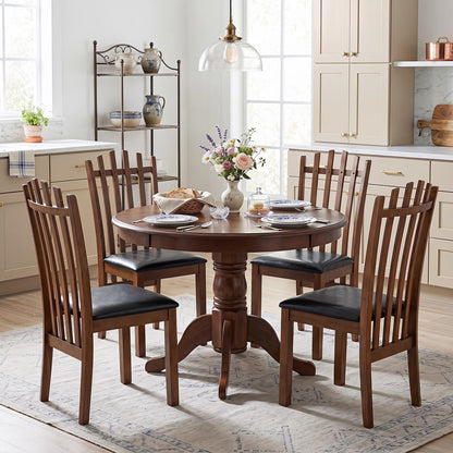 Goflame Wood Dining Chairs Set w/ Rubber Wood Frame