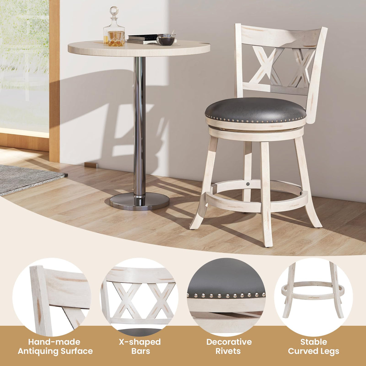 Goflame 25.5" Bar Stools Set