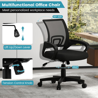 Goflame Ergonomic Mesh Office Chair | Mid-Back Computer Chair with Breathable Backrest